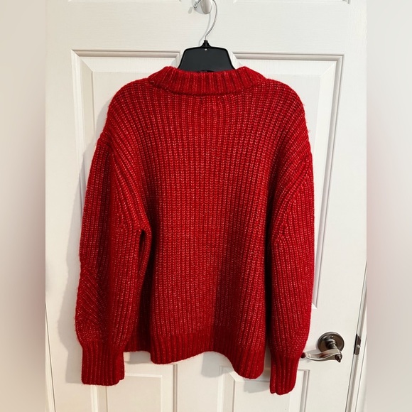 A New Day Plus Cable Knit Red Crew Neck Balloon Sleeve Sweater XXL - Picture 8 of 8